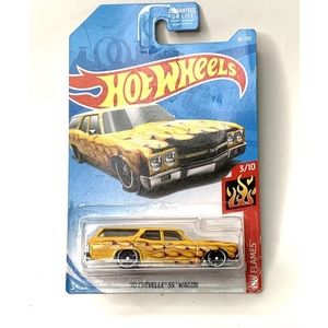 Hot Wheels 70’ Chevelle SS Wagon 3/10 Yellow Car 56/250 HW Flames